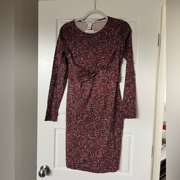NWT H&M Women’s MAMA Maternity Colorful Speckled KNOT-DETAIL NURSING DRESS - Picture 11 of 16
